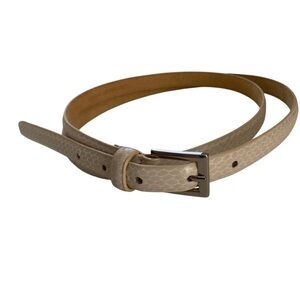 Elegant Cream Leather Belt